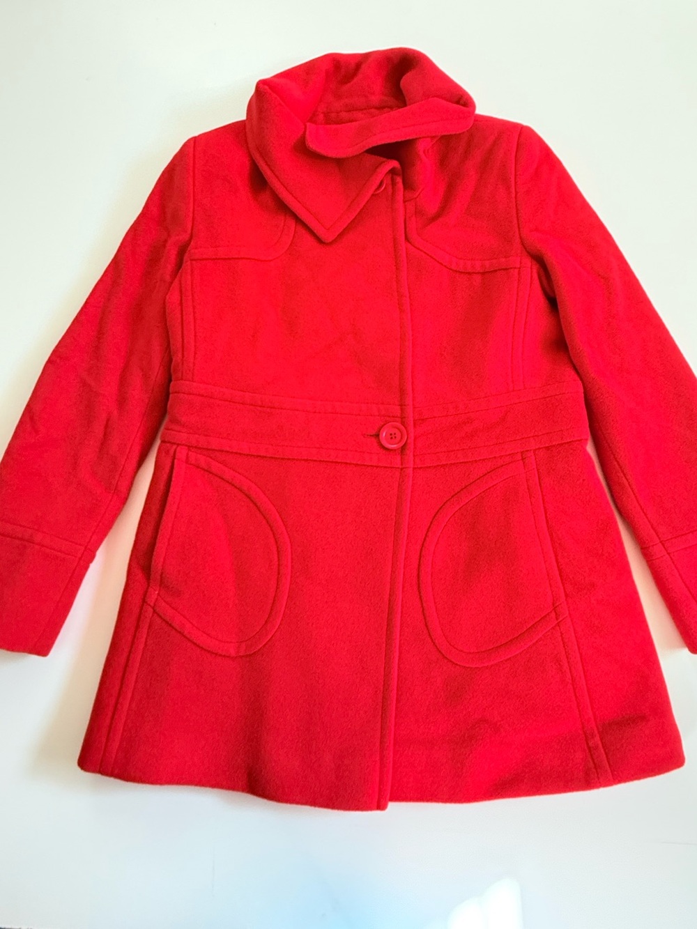 Mallia Red Wool Angora Coat Size 10